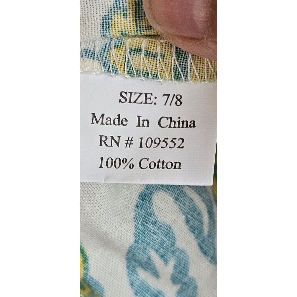 NWT Ann Loren girl floral print swirly‎ dress 7/8 ruffle hem - Picture 8 of 8